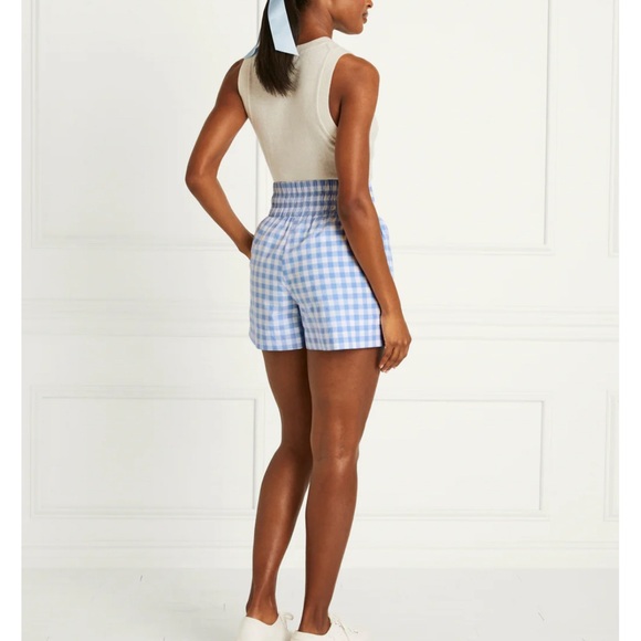NWT Hill House Livie Shorts Blue Clip Dot Check - Picture 3 of 5